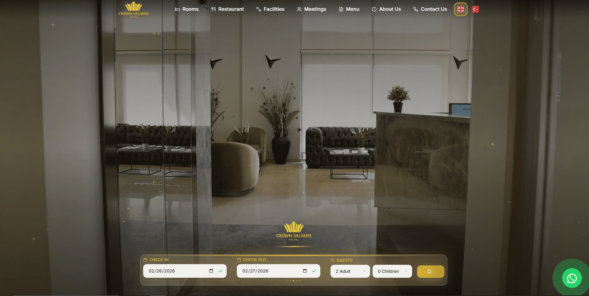 Crown Salamis Hotel - Hero Section